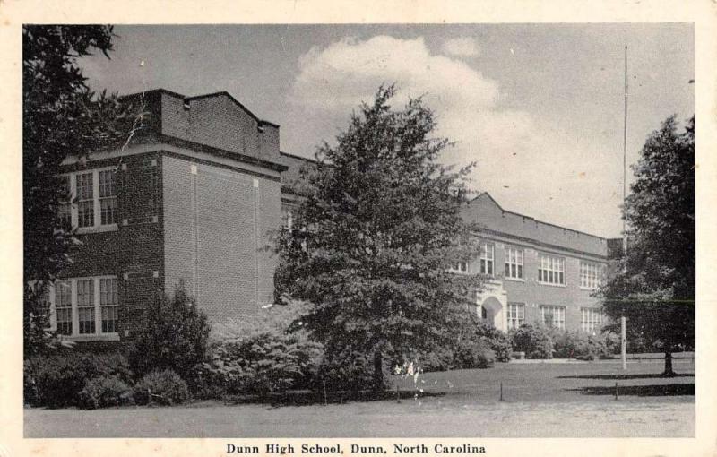 Dunn North Carolina High School Street View Antique Postcard K97590