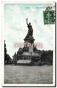 Paris Old Postcard Statue of the Republic