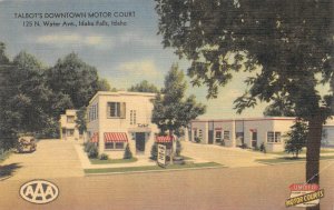TALBOT'S Downtown Motor Court Idaho Falls, ID Roadside c1940s Vintage Postcard