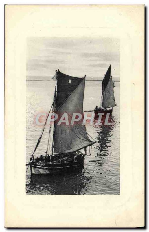 Postcard Old fishing boat