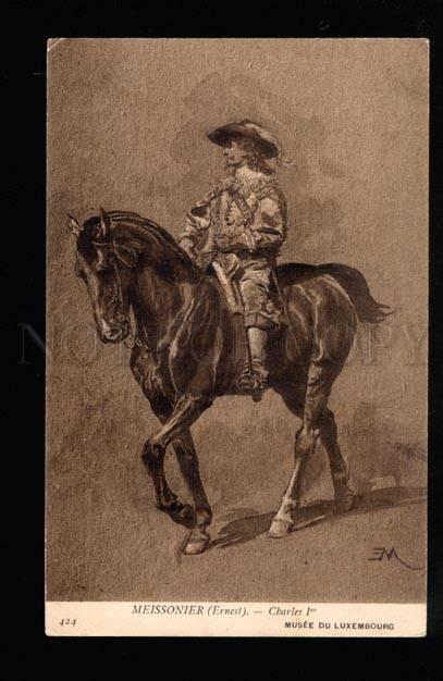 047316 King Charles 1 on HORSE by Meissonier vintage