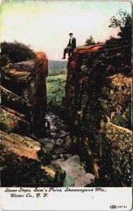 Stone Steps Sam's Point Shawangunk Mts New York Vintage Postcard C085