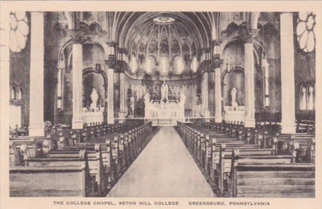 Pennsylvania Greensburg The College Chapel Seton Hill College 1951 Albertype