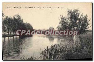 Old Postcard Epinay Sous Senart I'Yerres From To view Sauclaux