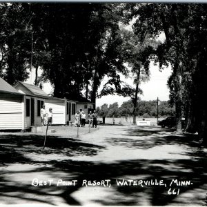 c1950s Waterville, Minn RPPC Best Point Resort Tetonka Bay Cabin Real Photo A112