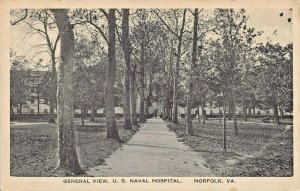 NORFOLK VA~UNITED STATES NAVAL HOSPITAL-GENERAL VIEW~ALBERTYPE PHOTO POSTCARD