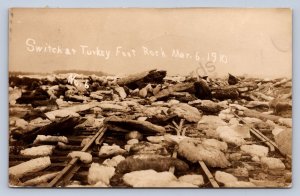 J94/ Waterville Ohio RPPC Postcard c1910 Railroad Turkey Foot Rock Flood 416