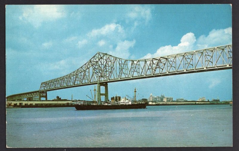 Louisiana NEW ORLEANS New Mississippi River Bridge April 15, 1958 CHROME