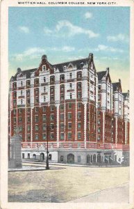 Whittier Hall Columbia College New York City 1920s postcard