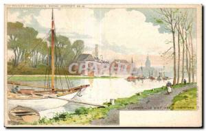 Old Postcard Belgium Vilvoorde The stream of Fountains