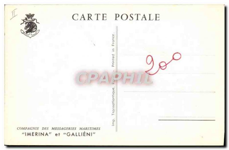 Postcard Old Ship Ship Maritime Imerina couriers and Gallieni