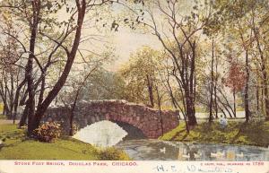 Chicago Illinois 1906 Postcard Stone Foot Bridge Douglas Park