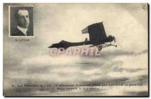 Old Postcard Jet Aviation Airplane pilot Antoinette by Latham in flight