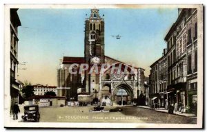 Old Postcard Toulouse Place and Church St Etienne