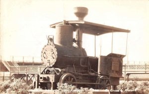 Portland Oregon Old Locomotive Real Photo Vintage Postcard AA35615