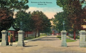 USA Georgia Atlanta Entrance to Fort Mc Pherson Vintage Postcard 04.29