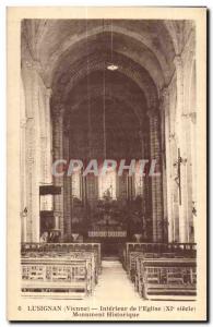 Lusignan - The Church - Old Postcard