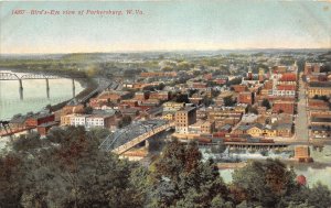 J34/ Parkersburg West Virginia Postcard c1910 Birdseye Bridge Stores 215