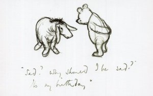 Winnie The Pooh Birthday Donkey First Drawing Book Postcard