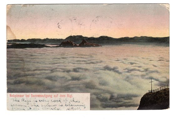 Nebelmeer bei Sonnenaufgang auf dem Rigi, Switzerland, Used 1905