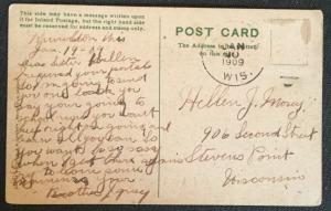 Postcard Used No Stamp Flowers “Greetings from..”  WI LB