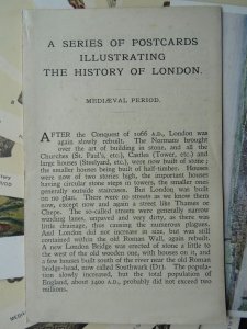 History of London Set MEDIAEVAL PERIOD c1905 Postcard by Oxford University Press