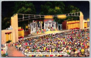 Vtg St Louis Missouri MO Municipal Opera Forest Park Outdoor Venue Postcard