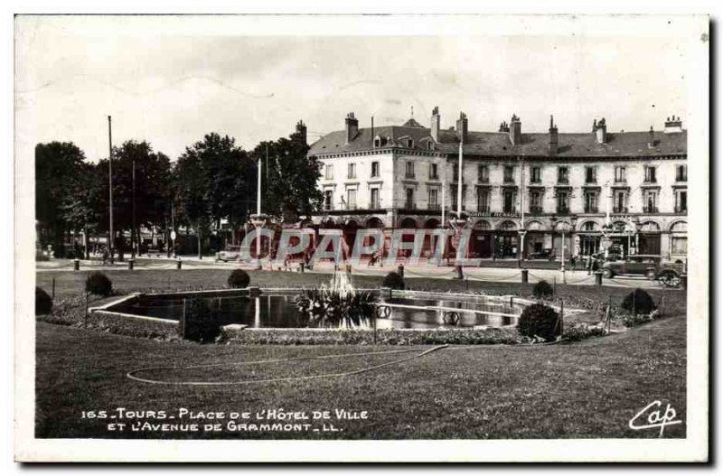 Postcard Modern Tours Place De L & # 39Hotel Town and & # 39avenue Grammont