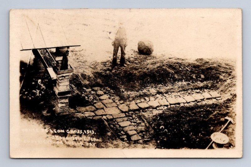 RPPC PONCE DE LEON CROSS ST. AUGUSTINE FLORIDA REAL PHOTO POSTCARD 1918