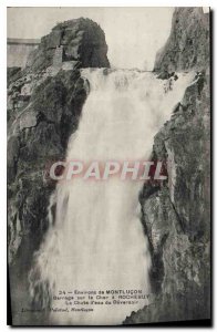 Old Postcard Around Montlucon Dam on the Cher Rochebut The Waterfall of Dever...