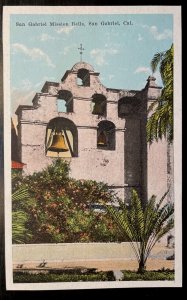 Vintage Postcard 1907-1915 San Gabriel Mission Bells, San Gabriel, CA