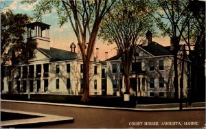 Postcard Court House in Augusta, Maine