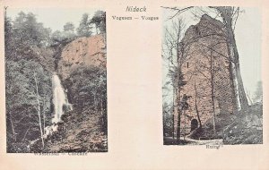 VOGESEN VOSGES FRANCE-WASSERFALL-CASCADE-NIDECK RUINE-TINT MULTI PHOTO POSTCARD