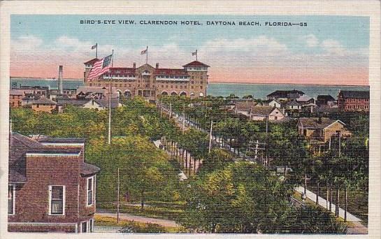 Florida Daytona Beach Bird's Eye View Clarendon Hotel