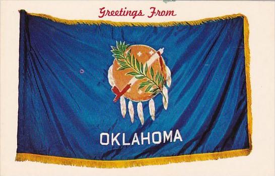 Greetings From Oklahoma With Flag