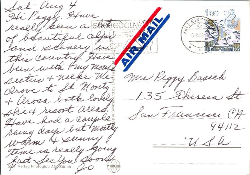 Postcard Greetings from Switzerland Gruss aus der Schweiz Multi View CB20