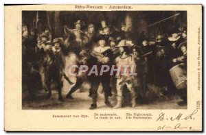 Postcard Old Rijksmuseum Amsterdam Rembrandt van Rijn