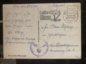 1941 Saale Germany feldpost Patriotic Postcard cover Kriegsmarine WW2