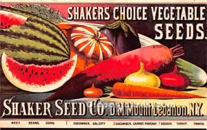 Shaker Choice Vegetable Seeds Mount Lebanon, NY, USA Unused 