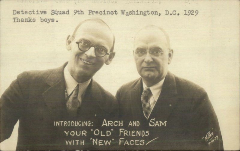 Washington DC Radio Team Arch & Sam Detective Squad 9th Precinct 1929 RPPC