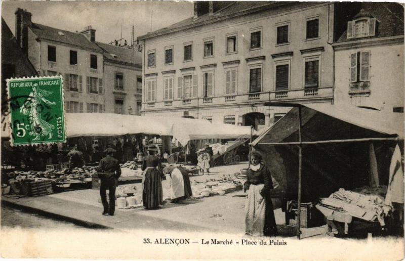 CPA AK Alencon (Orne) - Le Marche Place du Palais (250097)