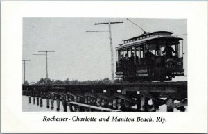 postcard Rochester, Charlotte & Manitou Beach Railway car #10 Braddocks Bay