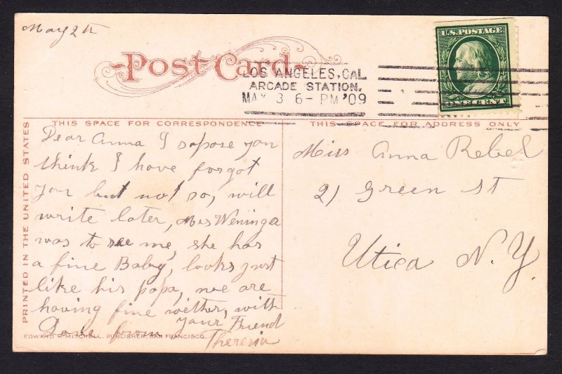 Giant grape vine - Santa Barbara, CA - 1909