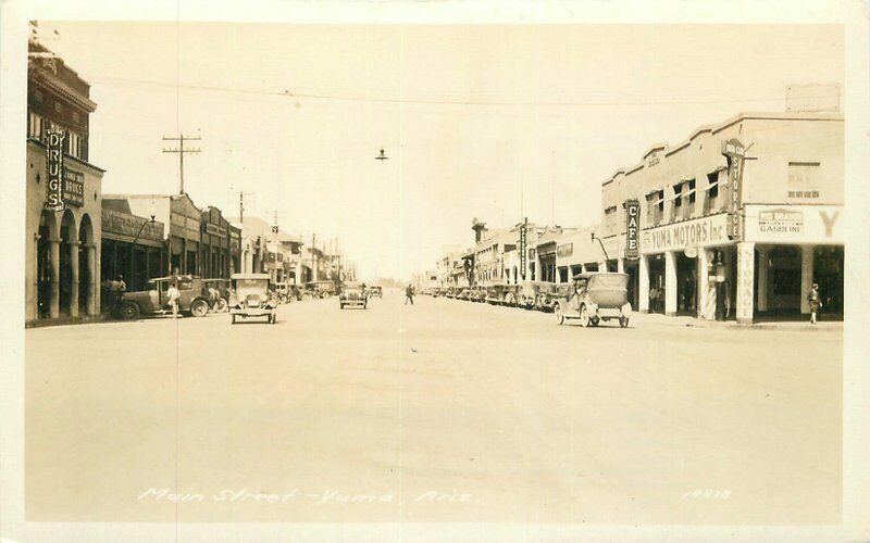 Automobiles Main Street Yuma Arizona RPPC Photo Postcard 2011766