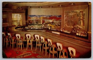 Silver Dollar Bar Covered Wagon Room Harolds Club Reno NV Postcard K17