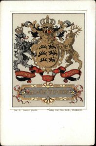 Paul Kohl Decorative Heraldic Crests Shields Series c1900 Postcard WURTTEMBERG