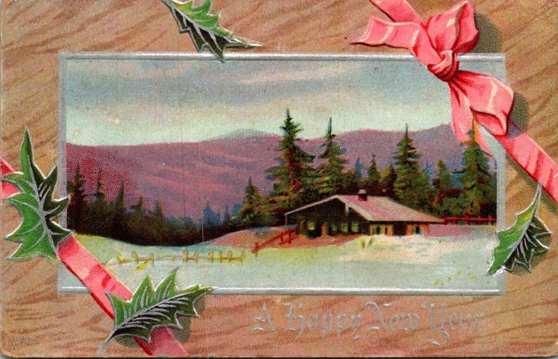 New Year With Landscape Scene