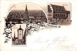 Freiburg Germany Gruss aus Views Antique Postcard J39690