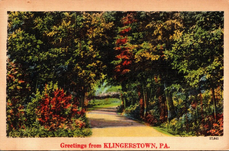 Pennsylvania Greetings From Klingerstown 1947