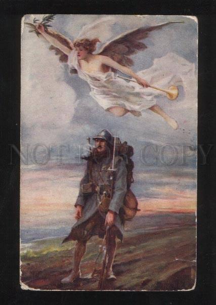 060150 WWI FRENCH PROPAGANDA Angel Vintage PC